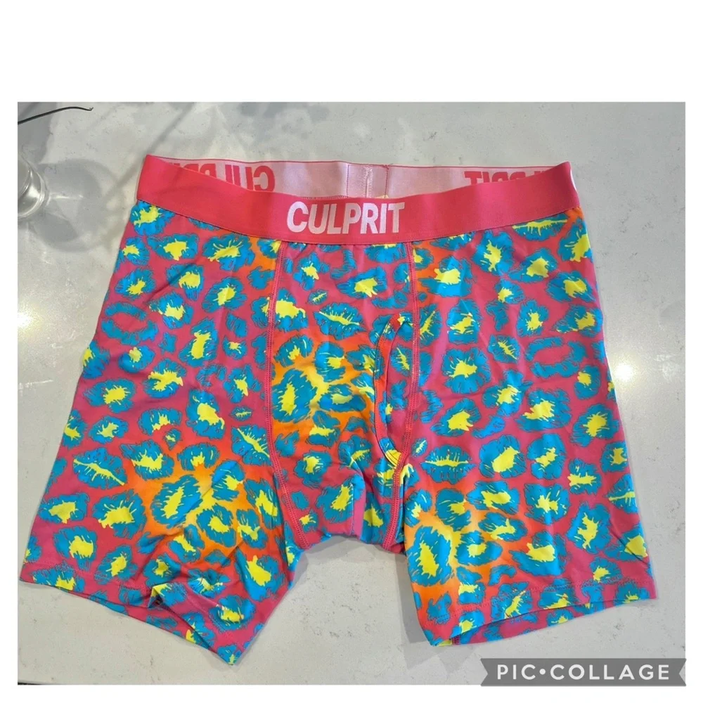 Culprit Men’s Large Cheetah Boxer Briefs Limited Edition NWT